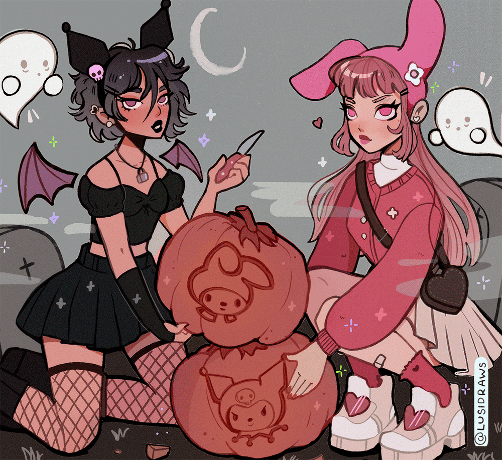 Kuromi and My Melody on Halloween Kuromi and My Melody on Halloween